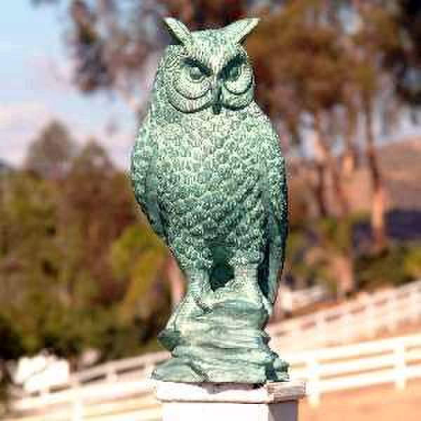 Owl Bronze Sculpture Garden Statue Small Outdoor Decorative art